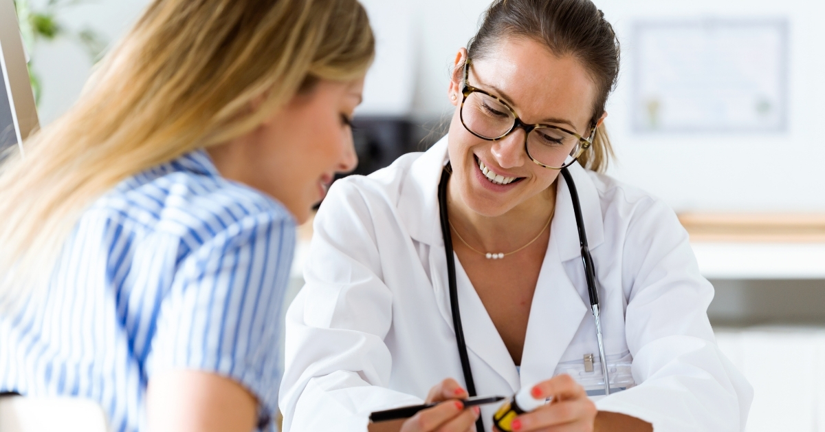 woman consulting with a doctor for BHRT